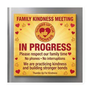 Family Kindness Meeting In Progress – Fridge Magnet