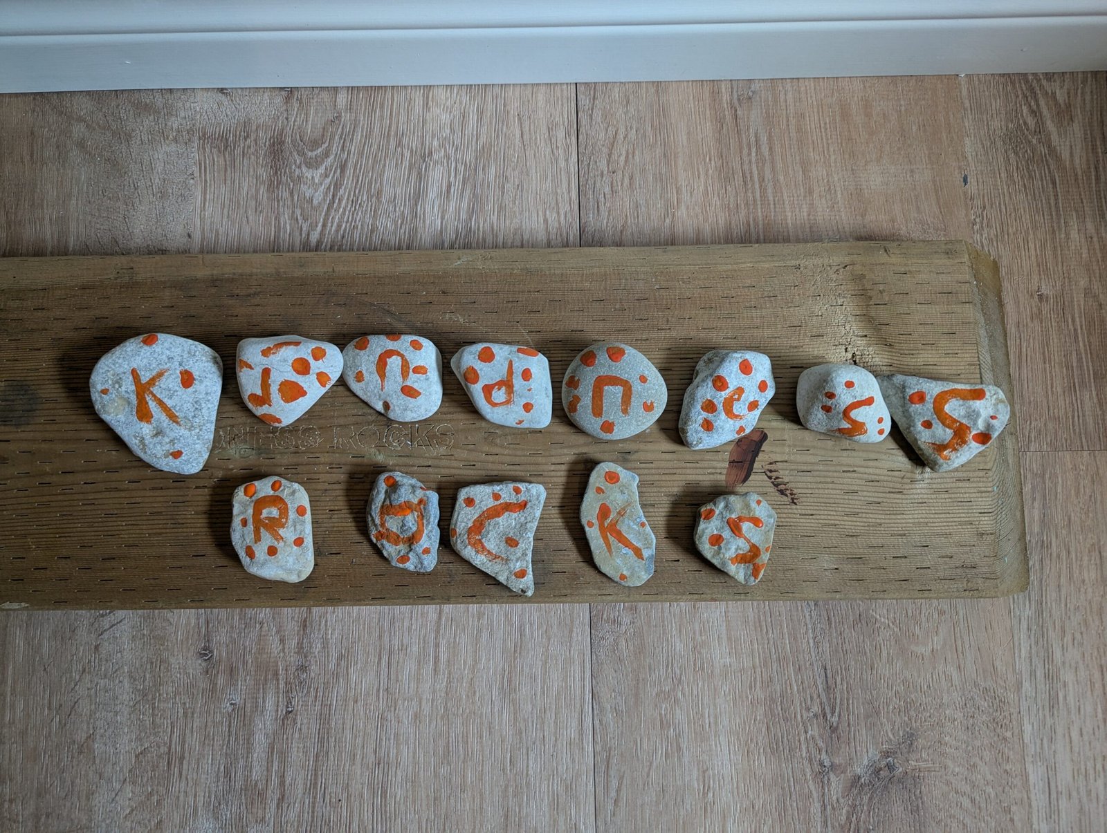 Multiple Kindness Rocks with lettering