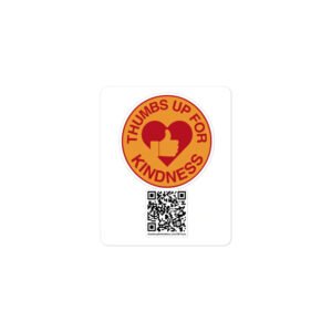 Thumbs Up For Kindness QR Scan Sticker
