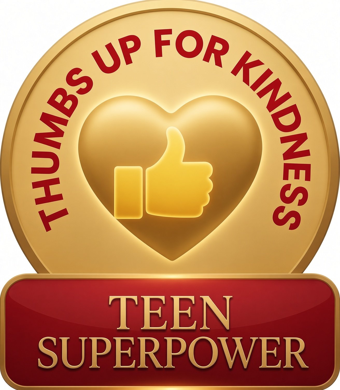 Gold Teen Superpower badge without QR code