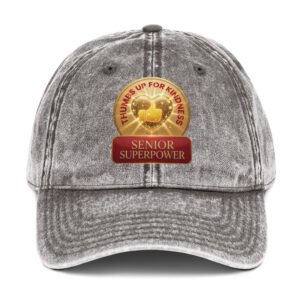 Senior Superpower Vintage Cotton Twill Cap | Embroidered Dad Hat