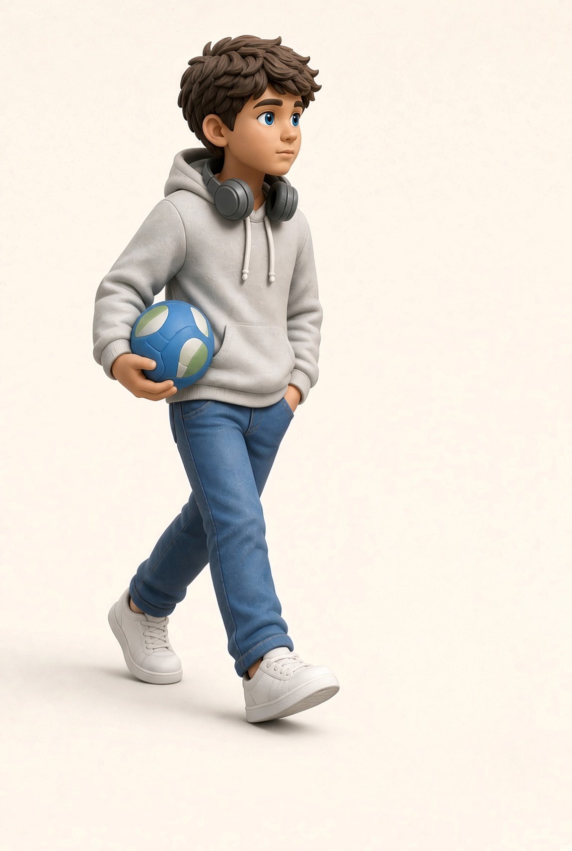 Ignore Ian walking past with a soccer ball and headphones around his neck